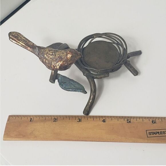 METAL Bird On Branches Tea Light Candle Holder Home Decor - Picture 5 of 7